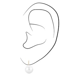 Traveller Oorbellen - Brisures - Parel - 12 mm - Wit - Hangers - 22kt verguld - 700612 Traveller Oorbellen - Brisures - Parel - 12 mm - Wit - Hangers - 22kt verguld - 700612