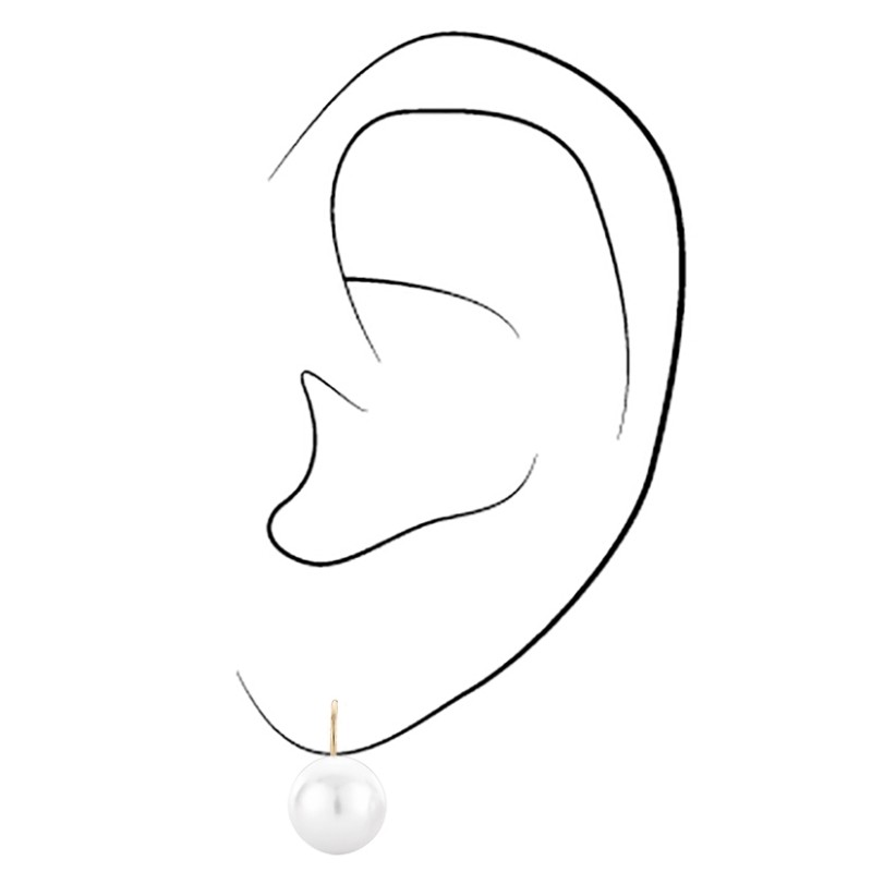 Traveller Oorbellen - Brisures - Parel - 12 mm - Wit - Hangers - 22kt verguld