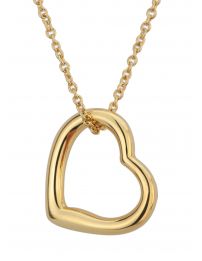 Traveller Dames Ketting met Hanger - Hart - Verguld - 20x24mm - 38+3+3cm