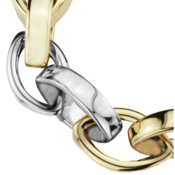 Traveller Armband - Edelstaal - Bicolor - 21 cm - 181100