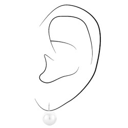 Traveller Oorhangers - Brisures - Zilverkleurig - Parels - 12 mm - Wit - Geplatineerd