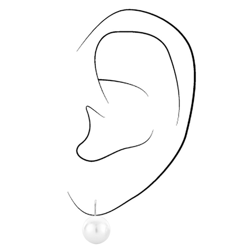 Traveller Oorhangers - Brisures - Zilverkleurig - Parels - 12 mm - Wit - Geplatineerd - 700712