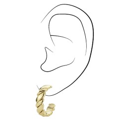 Traveller Hoop Earrings - Stainless Steel - Gold Plated - 20 mm - 182035