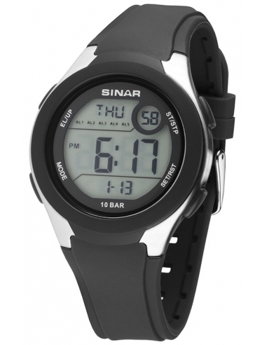 SINAR Digitaal Horloge 43 mm 14,5 - 21 cm Zwart - XV-19-1