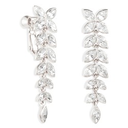 Grossé Ohrclip - Hänger - Silberfarbe - Kristall - 40x10 mm - Platiniert - GA61560P
