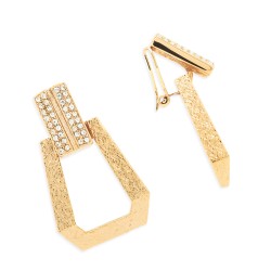 Grossé Ohrclip - Hänger - Goldfarbe - Kristall - 30x20 mm - Vergoldet - GJ64180