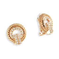 Grossé Oorclips - Tourbillon - Goudkleurig - Kristal - 20x18 mm - Verguld