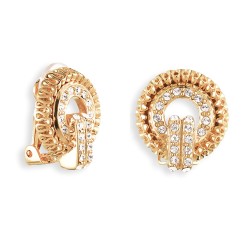Grossé Oorclips - Tourbillon - Goudkleurig - Kristal - 20x18 mm - Verguld