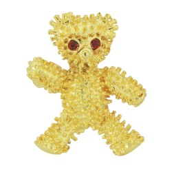 Osira Brooches - Vintage Broche - Gold coloured - Teddy Bear - Crystals - Red - Retro - Gold plated - 25x19 mm - 353029
