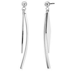 Traveller Drop Earrings - Silver Coloured - Stainless Steel - Pendant Shapes - 50 mm - 181134