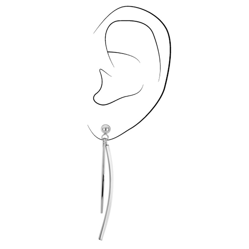 Traveller Oorhangers - Zilverkleurig - Edelstaal - Hangende Vormen - 50 mm - 181134