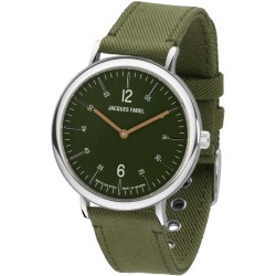 JACQUES FAREL hayfield - Duurzaam dameshorloge - Gerecycled staal - Vegan - Bosgroen - ORS 1177