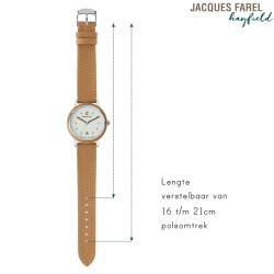 JACQUES FAREL Hayfield - Nachhaltige Uhr - Vegan - Recycelter Stahl - Ahornholz - Braun - 38mm