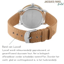 JACQUES FAREL hayfield - Duurzaam horloge - Vegan - Ahornhout - Bruin - ORW 1033