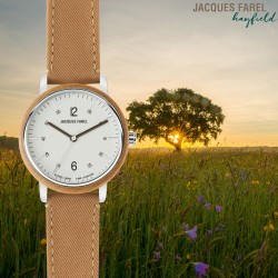 JACQUES FAREL Hayfield - Duurzaam horloge - Vegan - Ahornhout - Bruin - 38mm