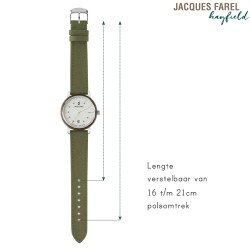 JACQUES FAREL hayfield - Duurzaam horloge - Vegan - Walnoothout- Groen - ORW 1037