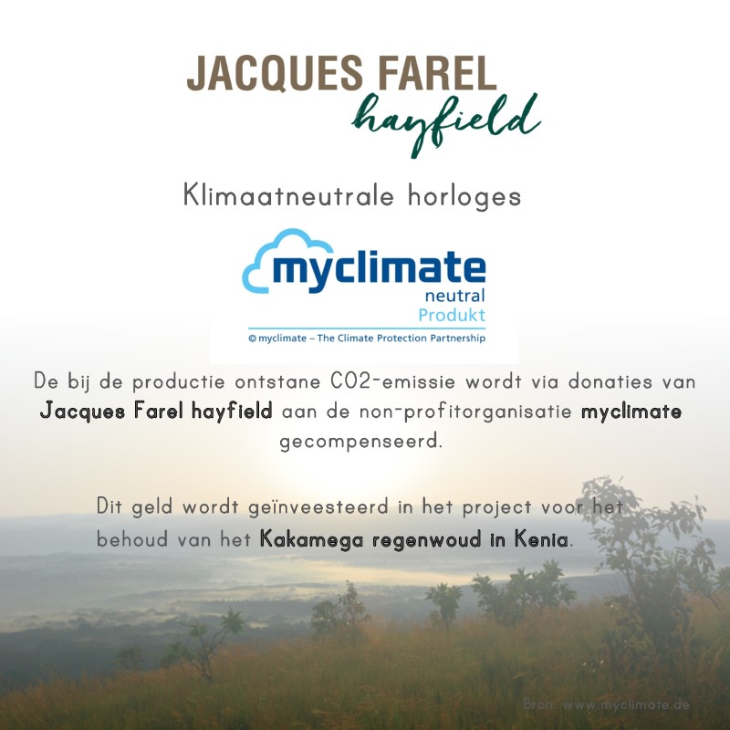 JACQUES FAREL hayfield - Duurzaam horloge - Vegan - Walnoothout- Groen - ORW 1037