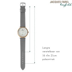 JACQUES FAREL hayfield - Duurzaam horloge - Vegan - Ahornhout- Grijs - ORW 1038