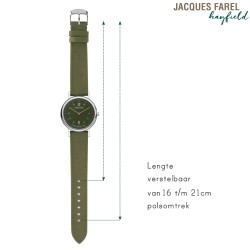 JACQUES FAREL hayfield - Duurzaam dameshorloge - Gerecycled staal - Vegan - Bosgroen - ORS 1177