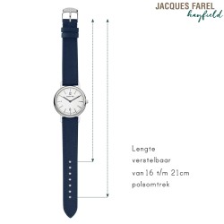 JACQUES FAREL hayfield - Duurzaam horloge - Vegan - Gerecycled staal - Blauw - ORS 5555