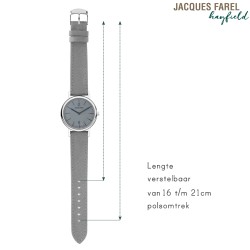 JACQUES FAREL Hayfield - Sustainable Watch - Vegan - Recycled Steel - Grey - 38mm