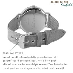 JACQUES FAREL hayfield - Duurzaam horloge - Vegan - Gerecycled staal - Grijs - ORS 6644