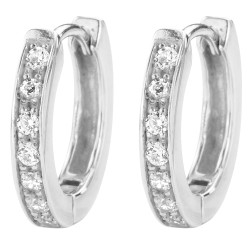 Traveller Hoop earrings - Stainless Steel - Zirconia - 14 mm - 166314