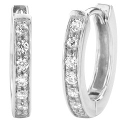 Traveller Hoop earrings - Stainless Steel - Zirconia - 14 mm - 166314