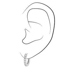 Traveller Hoop earrings - Stainless Steel - Zirconia - 14 mm