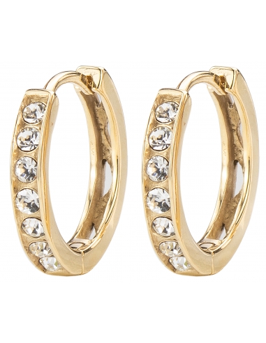 Traveller Hoop earrings - Gold Plated - Preciosa crystals - 17 mm - 166315