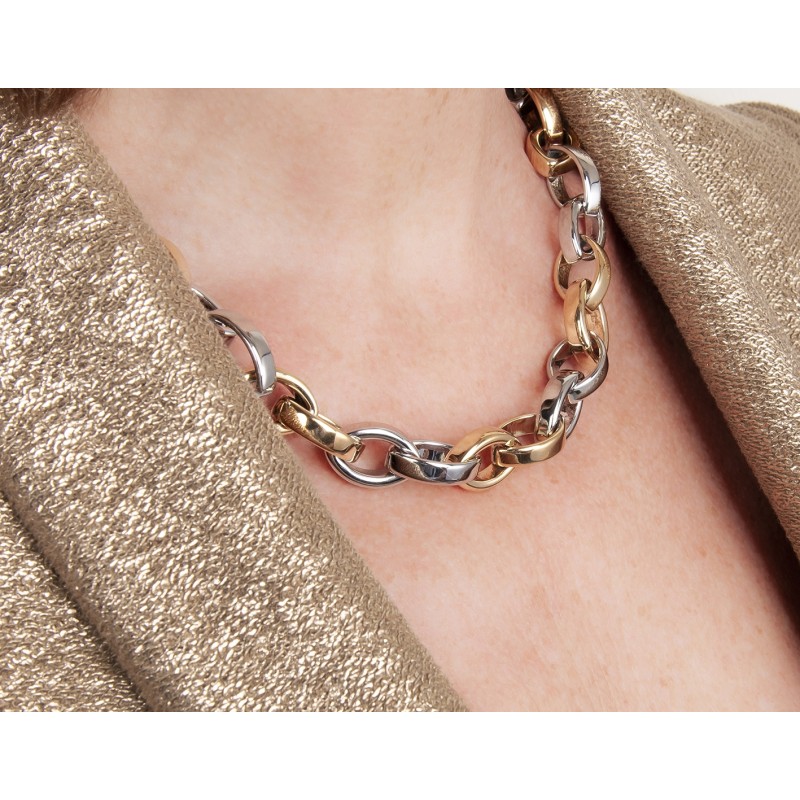 Traveller Ketting - Edelstaal - Bicolor - 52 cm - 181099