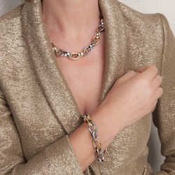 Traveller Armband Dames - Edelstaal - Bicolor - 21 cm - 181100