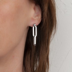 Traveller Oorhangers - Zilverkleurig - Edelstaal - Schakels - 38x7mm - 181106