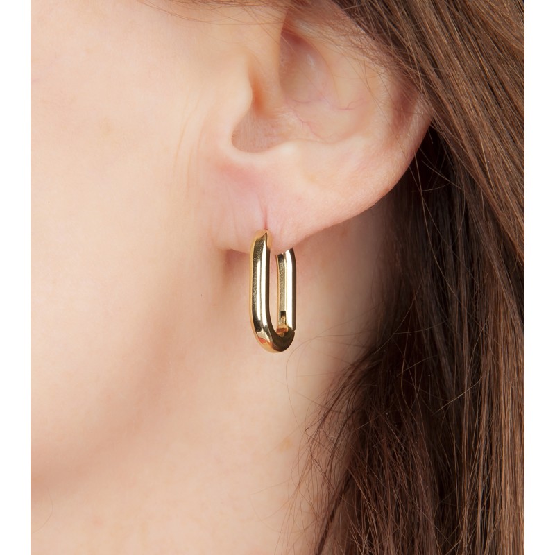 Traveller Creolen - Edelstahl - Goldfarbe - 14 mm - 181131