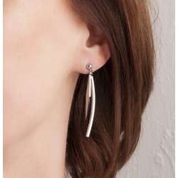 Traveller Drop Earrings - Silver Coloured - Stainless Steel - Pendant Shapes - 50 mm - 181134