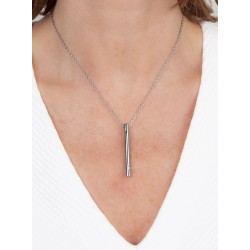 Traveller Necklace with Urn Pendant - Ash Pendant -45mm - Silver Coloured - Stainless Steel - Zirconia - 45-50cm - 181139