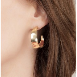 Traveller Hoop Earrings - Stainless Steel - Gold Plated - 30 mm - 182040