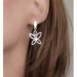 Traveller Oorhangers - Vlinder - Edelstaal - Kristallen - 35x18mm - 182059