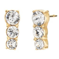 Traveller Pierced Earrings - Gold Plated - Crystals - 10x5mm