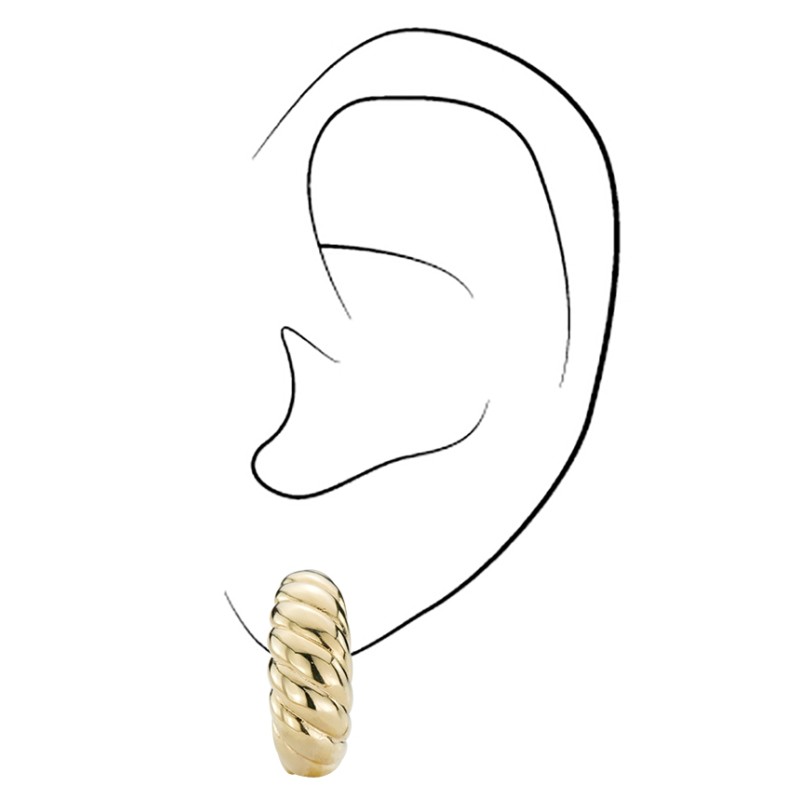 Traveller Ohrclips - 22kt vergoldet - Twist Effekt - Goldfarbe - 20x7 mm - 157516