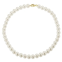 Traveller Perl-Collier - Weiss - 10 mm - 42 cm - Vergoldet -741142