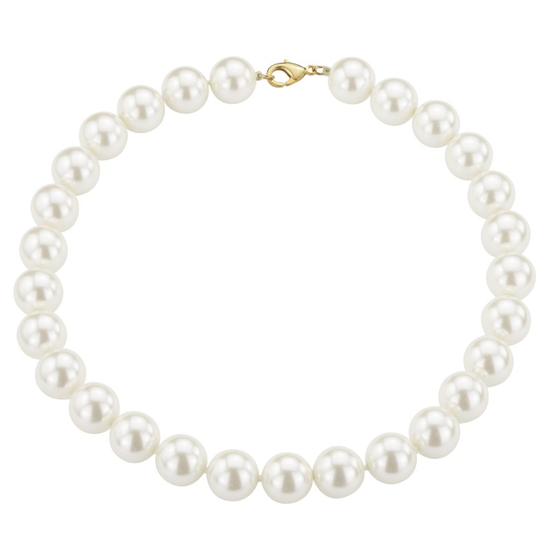 Traveller Parelketting - Wit - 14 mm - 42 cm - Verguld - 741442