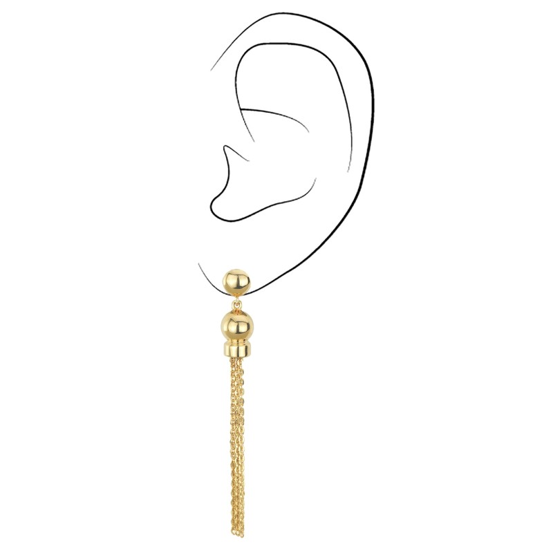 Traveller Drop Clip Earrings - Gold Plated - 60x8 mm