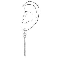 Traveller Clip Oorbellen - Hangers - Zilverkleurig - 60x8 mm - Geplatineerd