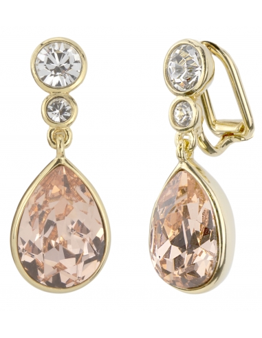 Traveller Drop clip earrings - Gold Plated -  Light Peach - 157534