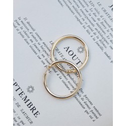 Traveller Clip-on Earrings - Hoops - Gold coloured - 45 mm - 22ct Gold plated - 155052