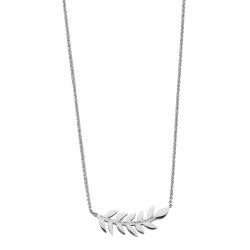 Traveller Damen Collier mit Anhänger - Edelstahl - Zweig mit Blättern - Kristalle - 46cm