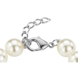 Traveller Pearl-Bracelet - White - 10 mm - Platinum Plated -740118