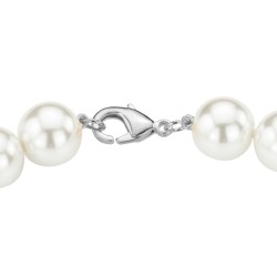 Traveller Perl-Collier - Weiss - 12 mm - 42 cm - Platiniert -740242