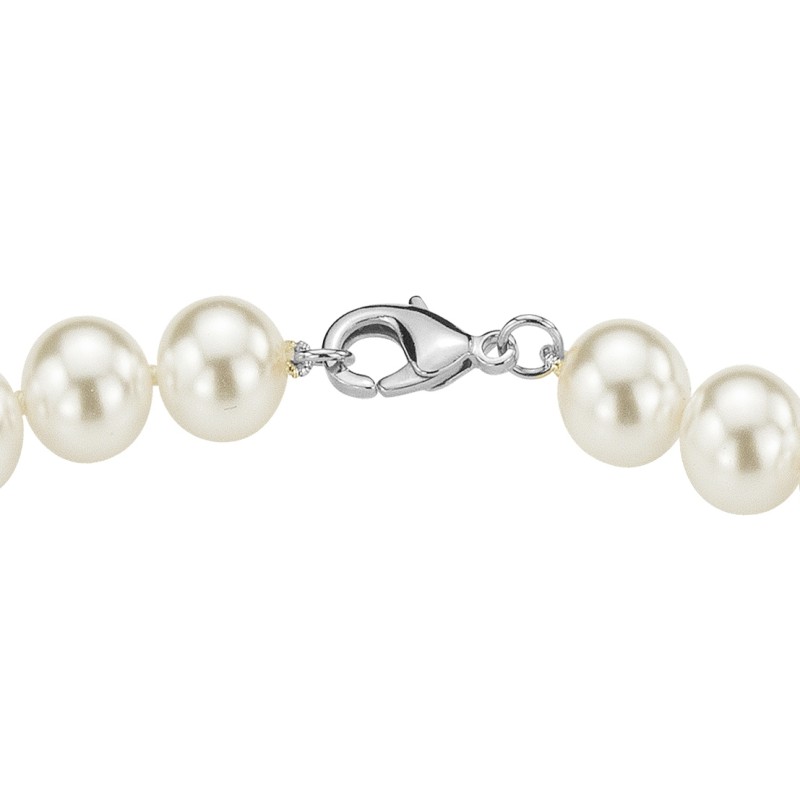 Traveller Parelketting - Wit - 10 mm - 45 cm - Geplatineerd - 740145